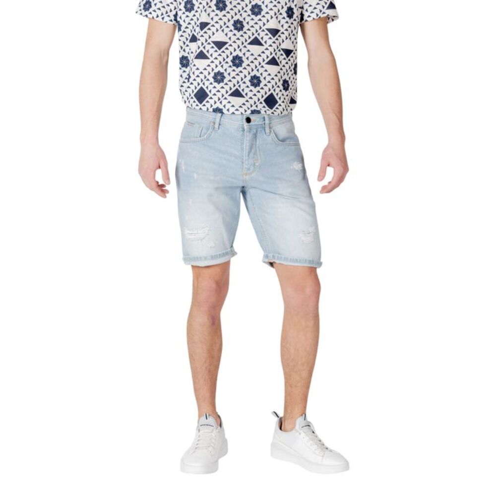 Antony Morato Ripped Denim Shorts Distressed Design Men blue